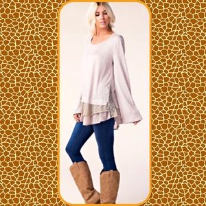 AMAZING DEAL✨NWT✨CREAM" TOP W/LACE &CHIFFON!